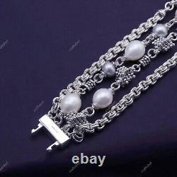 QVC Michael Dawkins Sterling Silver Rondel 7.25 Freshwater Pearl Bracelet