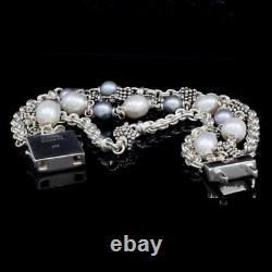 QVC Michael Dawkins Sterling Silver Rondel 7.25 Freshwater Pearl Bracelet $300