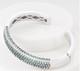 Qvc Round Blue Topaz Gem Hinged Cuff Sterling Silver Bracelet, Small 6-3/4