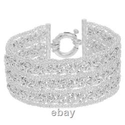 QVC UltraFine Silver 7-1/4 Triple Row Woven Byzantine Bracelet $400