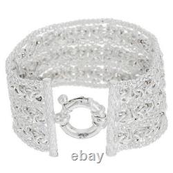 QVC UltraFine Silver 7-1/4 Triple Row Woven Byzantine Bracelet $400