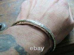 Quality Gents Hammered Heavy Solid Sterling Silver Torque Bangle 70 + grams