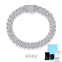 REAL 3.1CTW MOISSANITE 8MM Miami Cuban Link Prong Bracelet 925 Sterling Silver