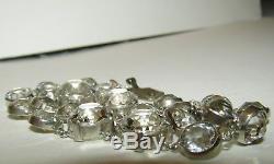 Rare, Victorian, French, Napoleonic, Sterling Silver Rock Crystal Bracelet