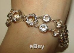 Rare, Victorian, French, Napoleonic, Sterling Silver Rock Crystal Bracelet