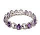 Rarities Sterling Silver 42ctw Real Pink & Purple Amethyst Designer Bracelet