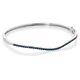 Rarities Sterling Silver Blue Diamond Curved Bangle Bracelet