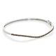 Rarities Sterling Silver Champagne Diamond Curved Bangle Bracelet