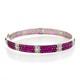 Rarities Sterling Silver Real Pink And White Sapphire Star Bangle Bracelet