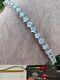 Real 3mm Moissanite Illusion Miracle Set Tennis Bracelet In 925 Silver 6-8.5