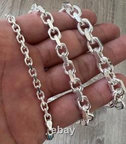 Real 925 Anchor Solid Sterling Silver Cable Rolo Chain Polish Necklace Bracelet