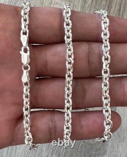 Real 925 Anchor Solid Sterling Silver Cable Rolo Chain Polish Necklace Bracelet