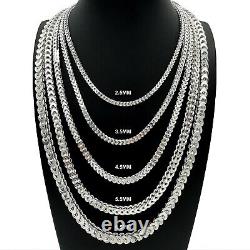 Real 925 SOLID Sterling Silver FRANCO LINK CHAIN Necklace or Bracelet ITALY