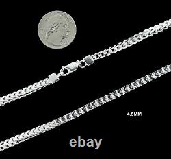 Real 925 SOLID Sterling Silver FRANCO LINK CHAIN Necklace or Bracelet ITALY