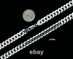 Real 925 SOLID Sterling Silver Mens CURB CUBAN Chain Necklace or Bracelet ITALY