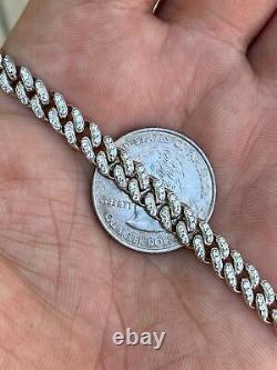 Real 925 Silver 6mm Iced Miami Cuban Out Bracelet MOISSANITE VVS D GRA Certified