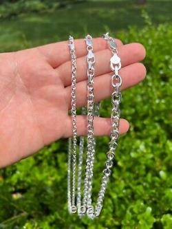 Real 925 Sterling Silver Anchor Cable Chain / Bracelet Rolo Necklace 4-8mm Italy