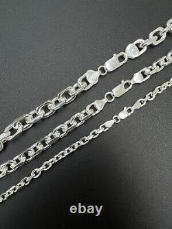 Real 925 Sterling Silver Anchor Cable Chain / Bracelet Rolo Necklace 4-8mm Italy