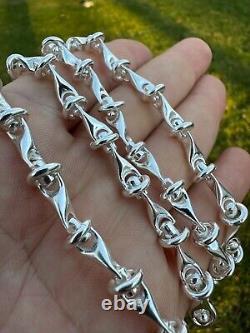 Real 925 Sterling Silver Custom 8mm Barbed Wire Link Chain Necklace Or Bracelet