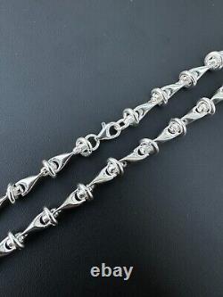 Real 925 Sterling Silver Custom 8mm Barbed Wire Link Chain Necklace Or Bracelet