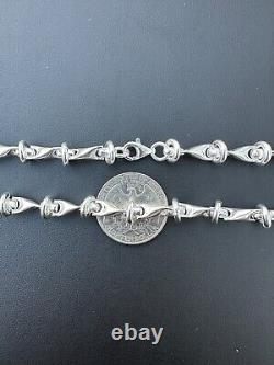 Real 925 Sterling Silver Custom 8mm Barbed Wire Link Chain Necklace Or Bracelet