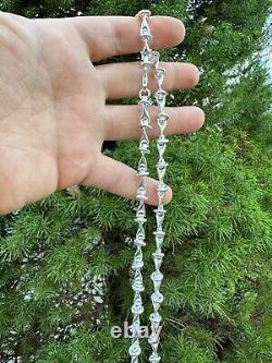Real 925 Sterling Silver Custom 8mm Barbed Wire Link Chain Necklace Or Bracelet