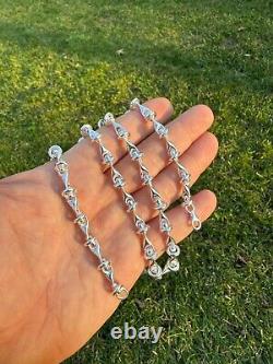 Real 925 Sterling Silver Custom 8mm Barbed Wire Link Chain Necklace Or Bracelet
