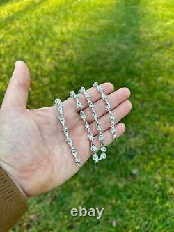 Real 925 Sterling Silver Custom 8mm Barbed Wire Link Chain Necklace Or Bracelet