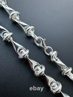 Real 925 Sterling Silver Custom 8mm Barbed Wire Link Chain Necklace Or Bracelet