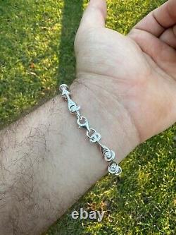 Real 925 Sterling Silver Custom 8mm Barbed Wire Link Chain Necklace Or Bracelet