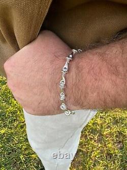 Real 925 Sterling Silver Custom 8mm Barbed Wire Link Chain Necklace Or Bracelet