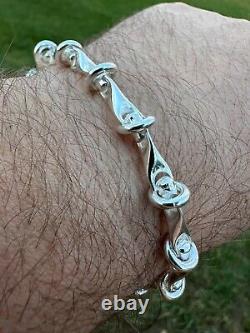 Real 925 Sterling Silver Custom 8mm Barbed Wire Link Chain Necklace Or Bracelet