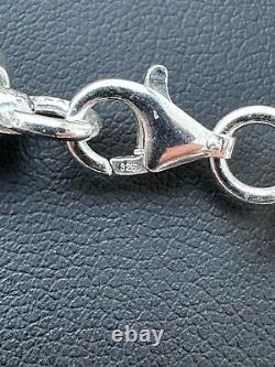 Real 925 Sterling Silver Custom 8mm Barbed Wire Link Chain Necklace Or Bracelet