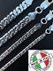 Real Dollar Cuban Link Chain Or Bracelet Solid 925 Sterling Silver Italy 2.5-6mm