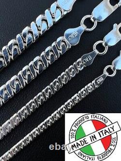 Real Dollar Cuban Link Chain Or Bracelet Solid 925 Sterling Silver ITALY 2.5-6mm