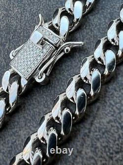 Real Miami Cuban Link Bracelet 925 Silver MOISSANITE Clasp Pass Diamond Tester