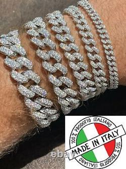 Real Miami Cuban Link Bracelet Iced CZ Solid 925 Sterling Silver