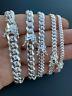 Real Miami Cuban Link Bracelet Solid 925 Sterling Silver Box Clasp Italy 4-10mm