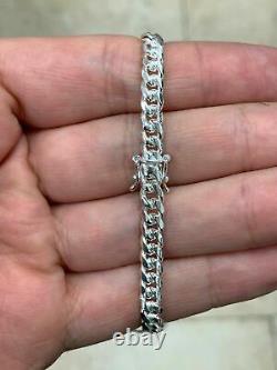 Real Miami Cuban Link Chain Or Bracelet Solid 925 Sterling Silver Box Lock 5mm