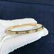 Real Moissanite 2.10ct Round Cut Bangle Bracelet 14k Yellow Gold Finish For Her