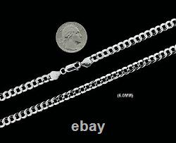 Real SOLID 925 Sterling Silver CURB CHAIN Necklace, Cuban Link Bracelet UNISEX