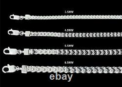 Real SOLID 925 Sterling Silver FRANCO BOX LINK CHAIN Necklace or Bracelet UNISEX