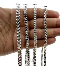 Real SOLID 925 Sterling Silver FRANCO BOX LINK CHAIN Necklace or Bracelet UNISEX
