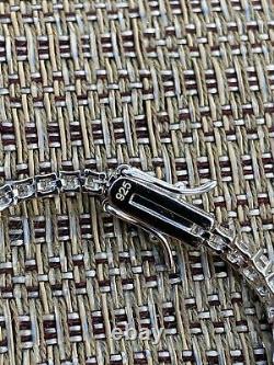 Real Silver 2mm Tennis Bracelet MOISSANITE VVS D GRA Certified Mens Ladies Iced