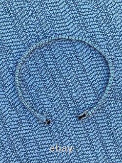 Real Silver 2mm Tennis Bracelet MOISSANITE VVS D GRA Certified Mens Ladies Iced