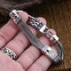 Real Solid 925 Sterling Silver Bracelet Link Chain Well Stripe Jewelry 7.9