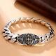 Real Solid 925 Sterling Silver Bracelet Miami Cuban Chain Cross Punk 7.5-9.1