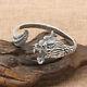 Real Solid 925 Sterling Silver Cuff Bracelet Dragon Open Bangle Fashion Jewelry