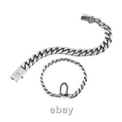 Real Solid 925 Sterling Silver Diamond Cut Curb Cuban Chain Bracelet Men Women