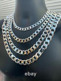 Real Solid 925 Sterling Silver Miami Cuban Chain Necklace Or Bracelet ITALY Curb